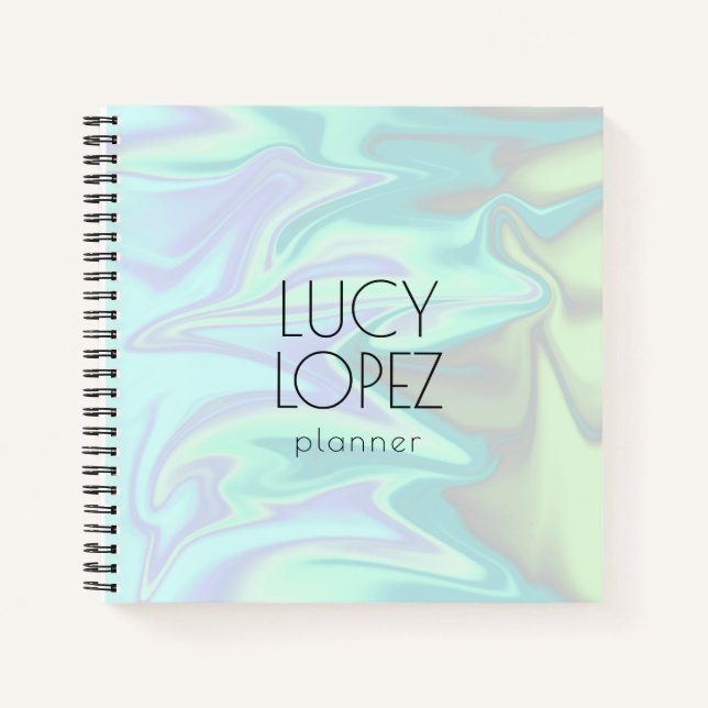 Pretty stylish modern elegant chick holographic notebook (Front)