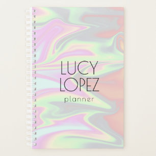 Pretty stylish modern elegant chick holographic planner