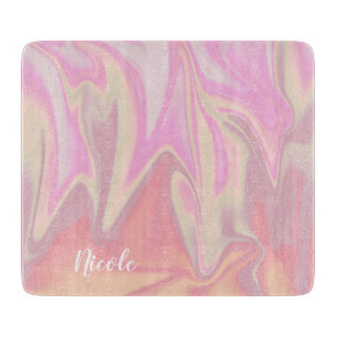 Pretty stylish modern elegant pink marble  cutting board