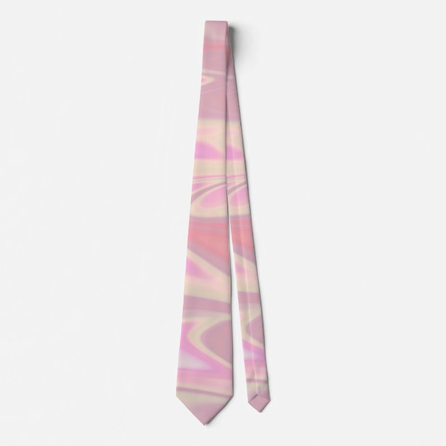 Pretty stylish modern elegant pink marble  neck ti tie (Front)