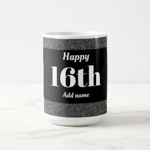 Pretty stylish personalised birthday mug gift 16th
