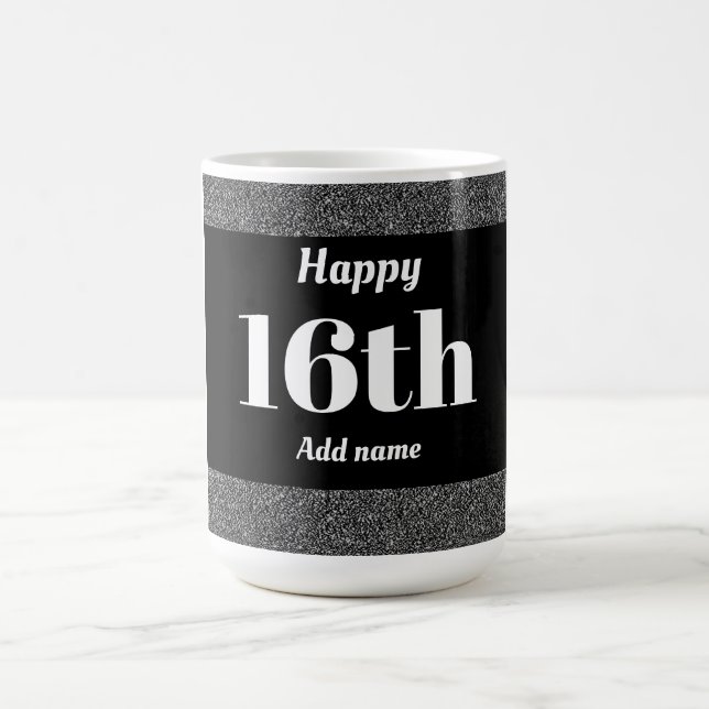 Pretty stylish personalised birthday mug gift 16th (Center)