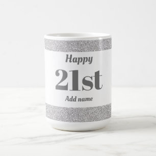 Pretty stylish personalised birthday mug gift 21st