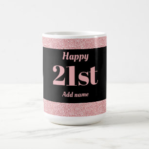 Pretty stylish personalised birthday mug gift 21st