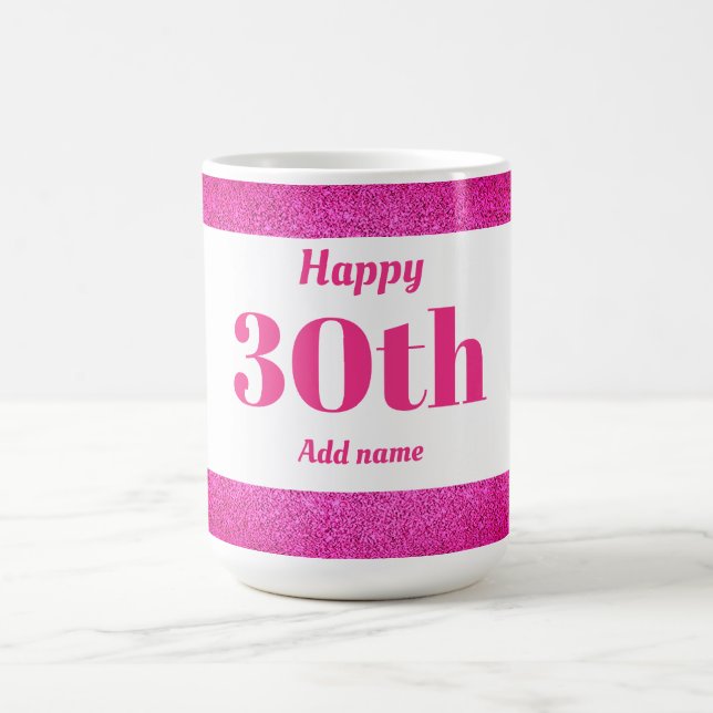 Pretty stylish personalised birthday mug gift 30th (Center)