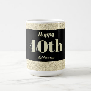 Pretty stylish personalised birthday mug gift 40th