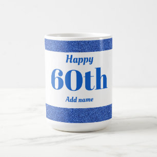 Pretty stylish personalised birthday mug gift 60th