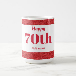Pretty stylish personalised birthday mug gift 70th