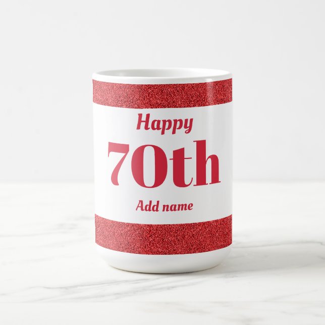 Pretty stylish personalised birthday mug gift 70th (Center)