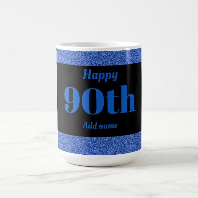Pretty stylish personalised birthday mug gift 90th (Center)