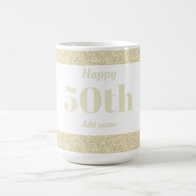 Pretty stylish personalized birthday mug gift 50th (Center)