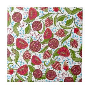Pretty summer floral fresh pattern ceramic tile