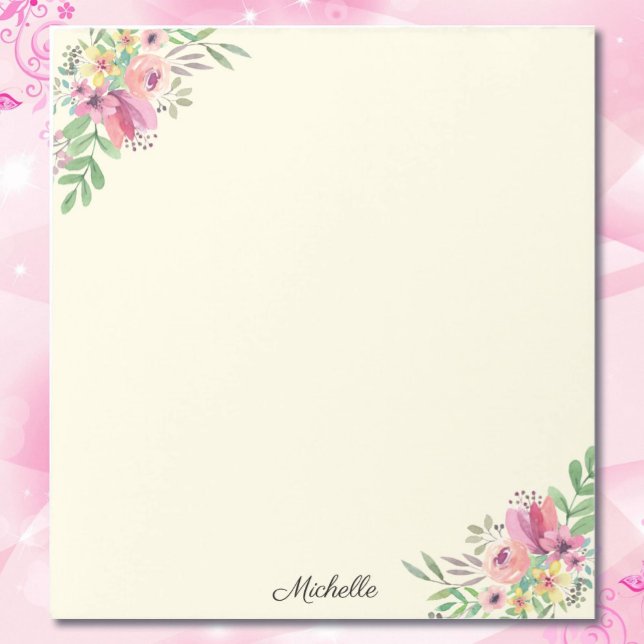 Pretty Summer Flowers Notepad YOUR TEXT (Creator Uploaded)