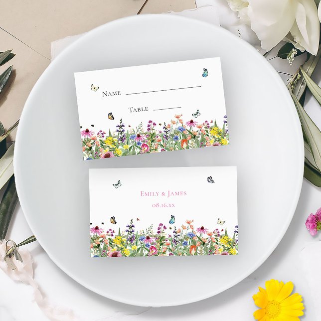 Pretty Summer Wildflowers Wedding Place Card (Creator Uploaded)