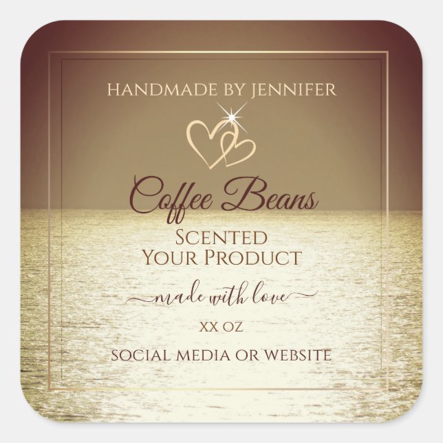 Pretty Sun over the Ocean Design Product Labels (Front)