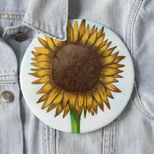 Pretty Sunflower 6 Cm Round Badge