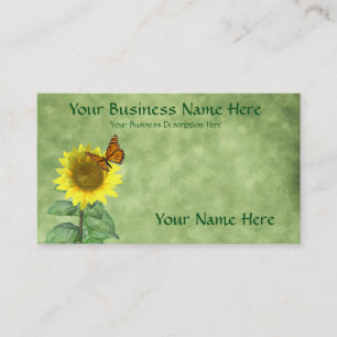 Pretty Sunflower and Butterfly Business Card