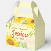 Pretty Sunflower Baby Shower 5"w x 3"l x 6.5"h