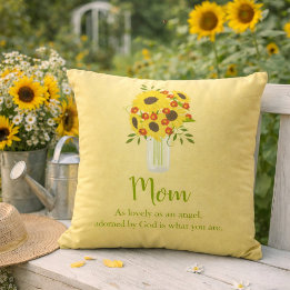Pretty Sunflower Bouquet for Mum Cushion