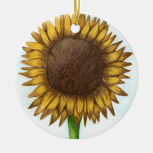 Pretty Sunflower Ceramic Ornament