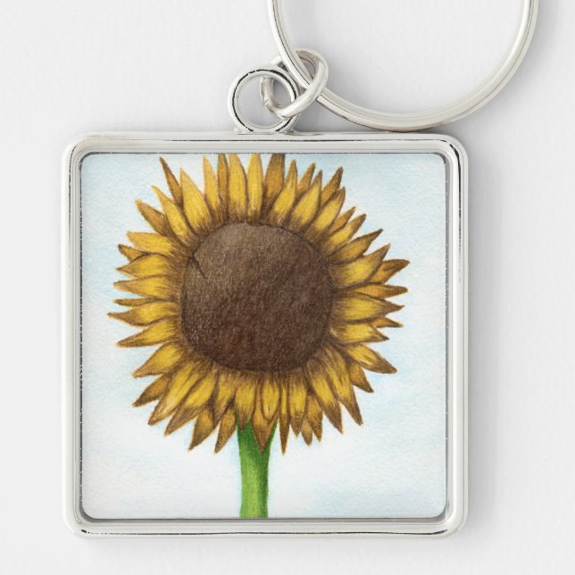 Pretty Sunflower Key Ring (Front)