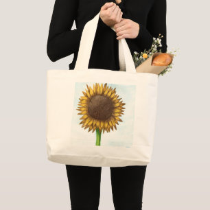 Pretty Sunflower Large Tote Bag