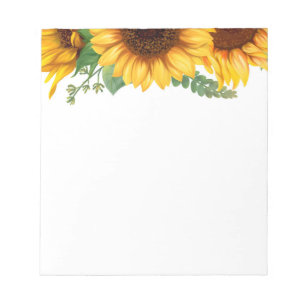 Pretty Sunflower Notepad
