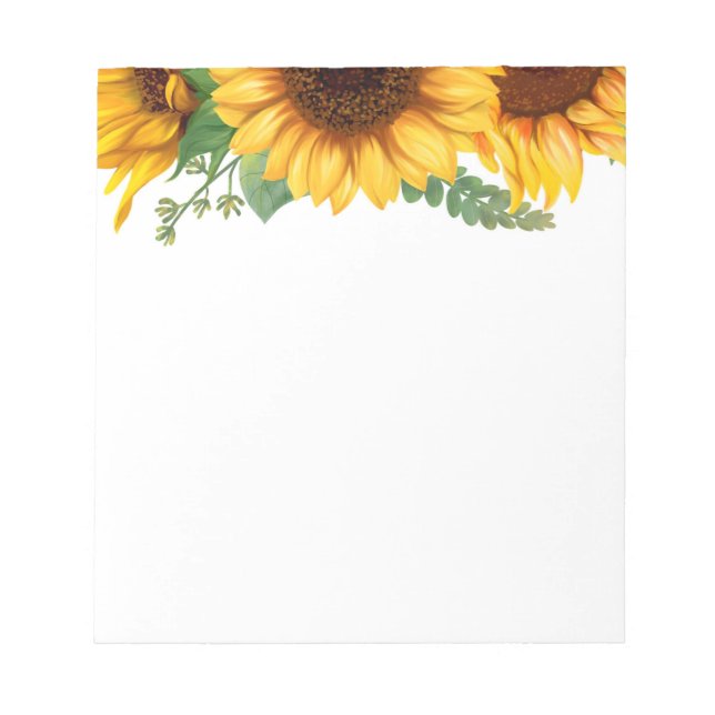 Pretty Sunflower Notepad (Front)