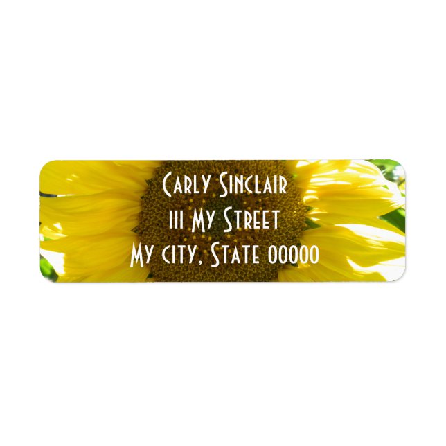 Pretty Sunflower Return Address Label (Front)