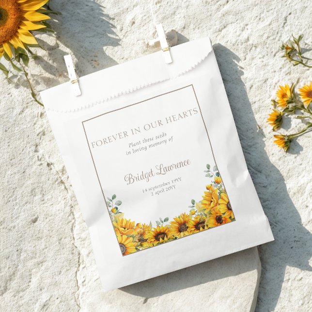 Pretty Sunflowers Funeral Seed Packet Favour Bag (Creator Uploaded)