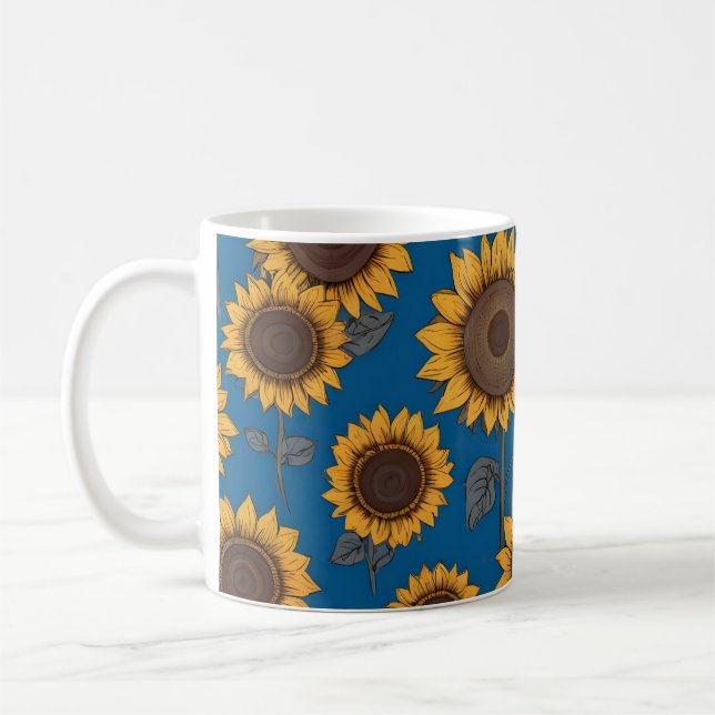 Pretty sunflowers pattern coffee mug (Left)