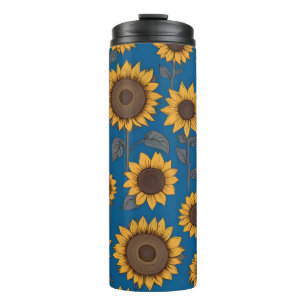 Pretty sunflowers pattern thermal tumbler
