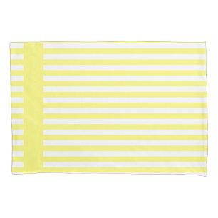 Pretty Sunny Yellow & White Stripes Custom Pillowcase
