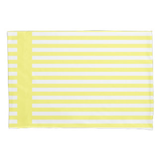 Pretty Sunny Yellow & White Stripes Custom Pillowcase