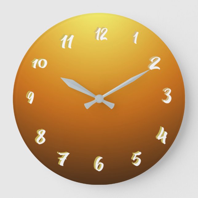 Pretty Sunset Gold  Large Clock (Front)