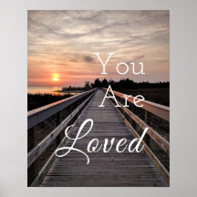 Pretty Sunset You Are Loved Inspirational Poster