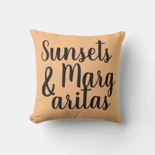 pretty SUNSETS & MARGARITAS lettering Cushion