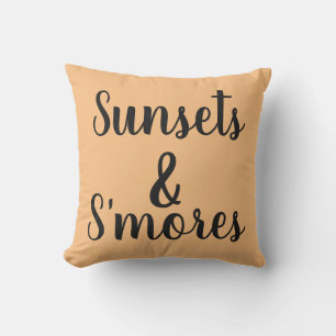 pretty SUNSETS & S'MORES lettering   Cushion