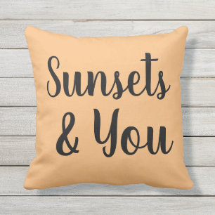 pretty SUNSETS & YOU lettering   Cushion