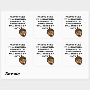PRETTY SURE I'M A SQUIRREL - nut Square Sticker