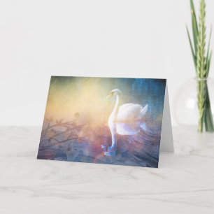 Pretty Swan on Fantasy Lake Greeting Card