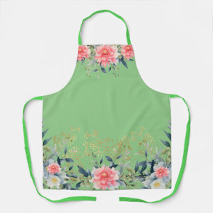 Pretty Sweet Green Floral Apron