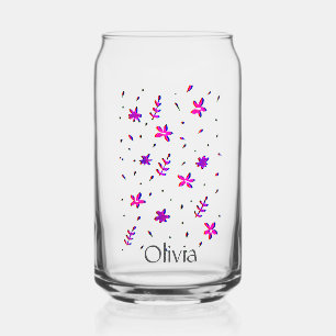 Pretty Sweet Modern Flower Design Can Glass
