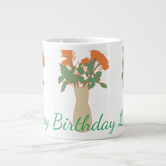 Pretty Sweet Original Flower Illustration Women’s Large Coffee Mug (Front)