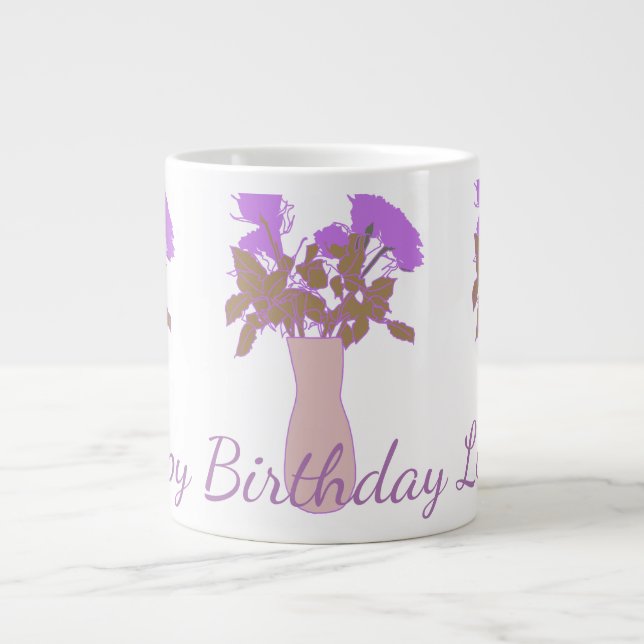Pretty Sweet Original Flower Illustration Women’s Large Coffee Mug (Front)