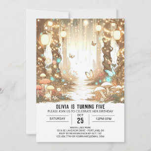 Pretty Sweet Woodland Digital Birthday Invitation