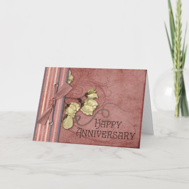 Pretty Swirls Anniversary Card (Front)