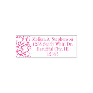 Pretty Swirls Custom Return Address Stamp