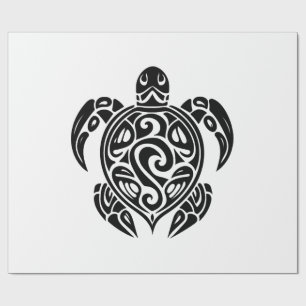 Pretty Tattoo Diver Turtle Copy Wrapping Paper