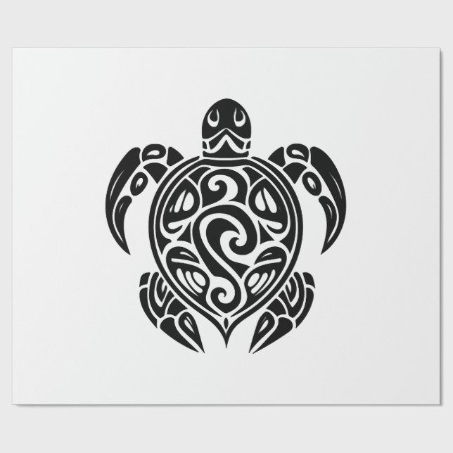 Pretty Tattoo Diver Turtle Copy Wrapping Paper (Flat)
